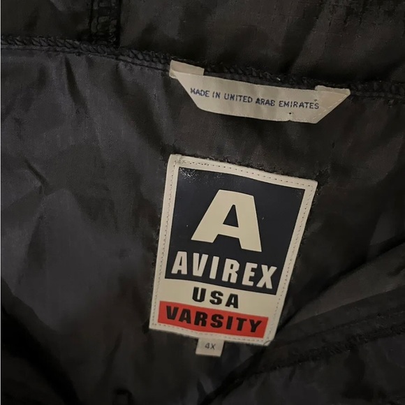 Avirex USA Vintage Nylon 1/2 Zip Pullover Hoodie Wind Rain Jacket Adult 4X Black - Picture 5 of 8
